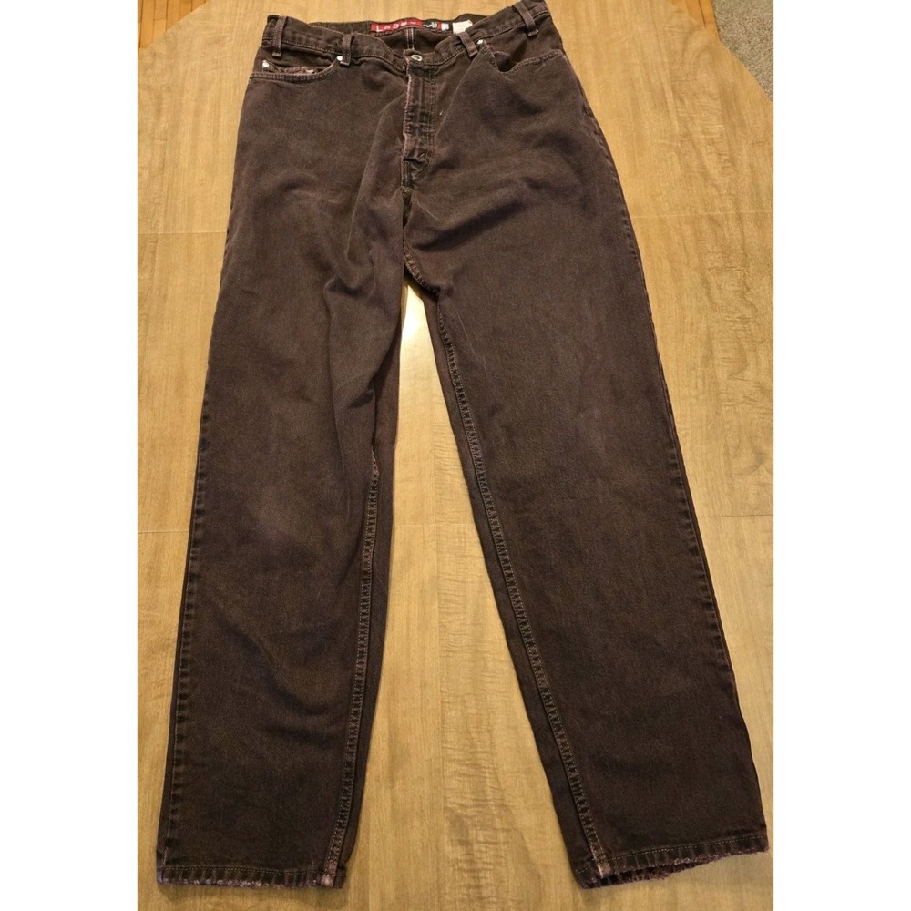 Vintage Mens Levi's SilverTab Loose Baggy Jeans Size 36 X 34 Brown Burgundy